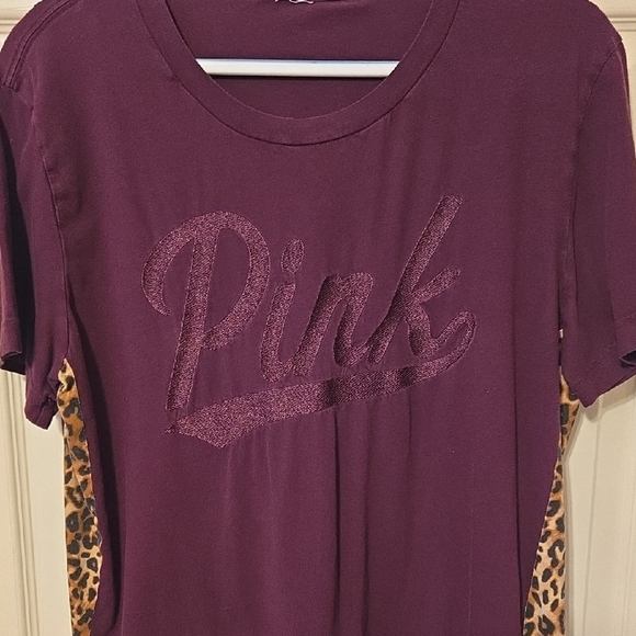 PINK Victoria's Secret Tee with Leopard Accents - Picture 1 of 9